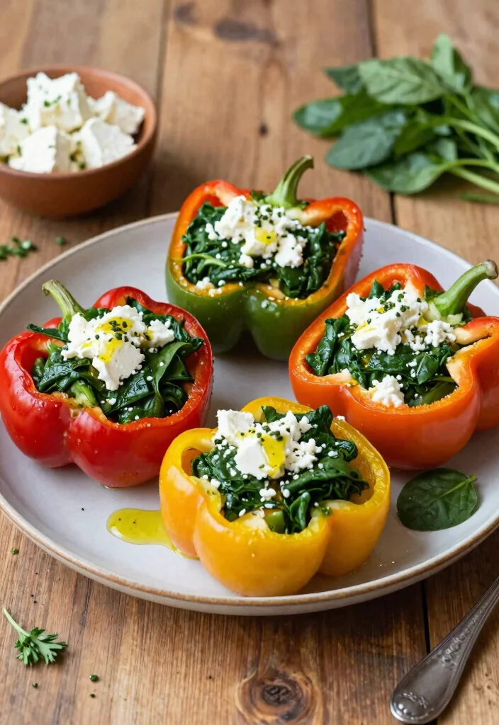15 Healthy Gluten Free Recipes Clean Nutritious and Easy to Make - 15. Spinach and Feta Stuffed Peppers 1