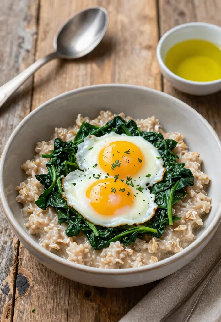 15 Healthy Gluten Free Recipes Clean Nutritious and Easy to Make - 5. Savory Oatmeal with Spinach and Eggs 1