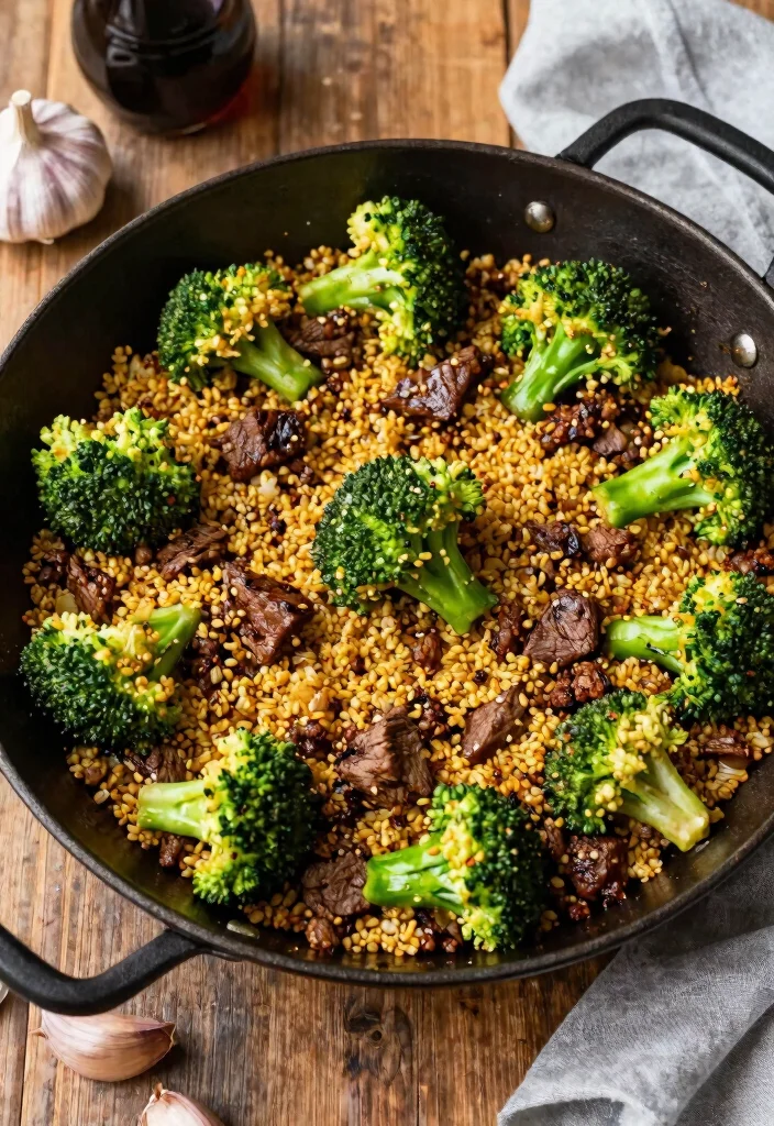 7 Easy Healthy Beef and Broccoli Recipes Better Than Takeout - 6. One-Pan Beef and Broccoli Quinoa 1