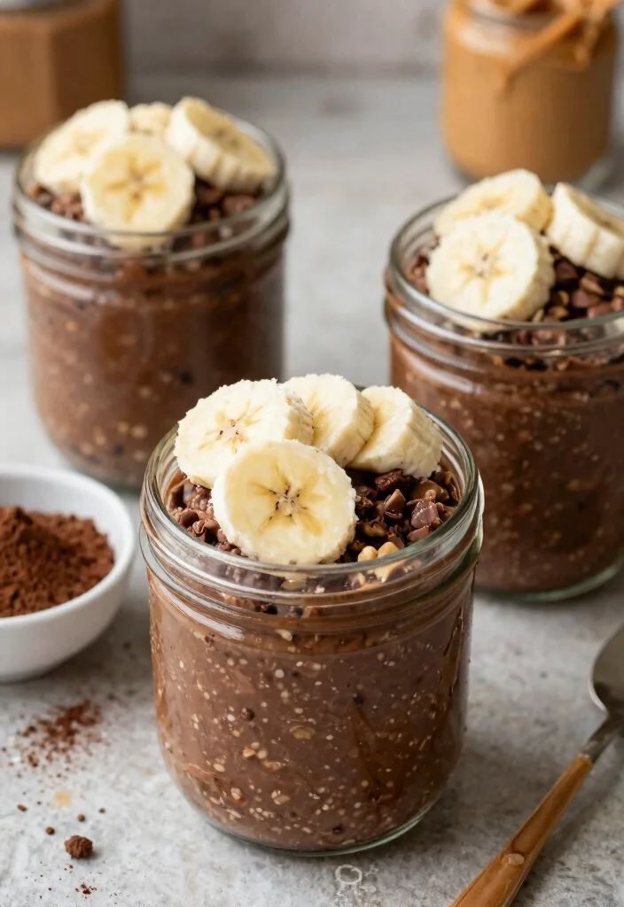 7 Easy Healthy Breakfast Meal Prep Recipes Ready in Under 30 Minutes - 3. Peanut Butter and Chocolate Overnight Oats 1