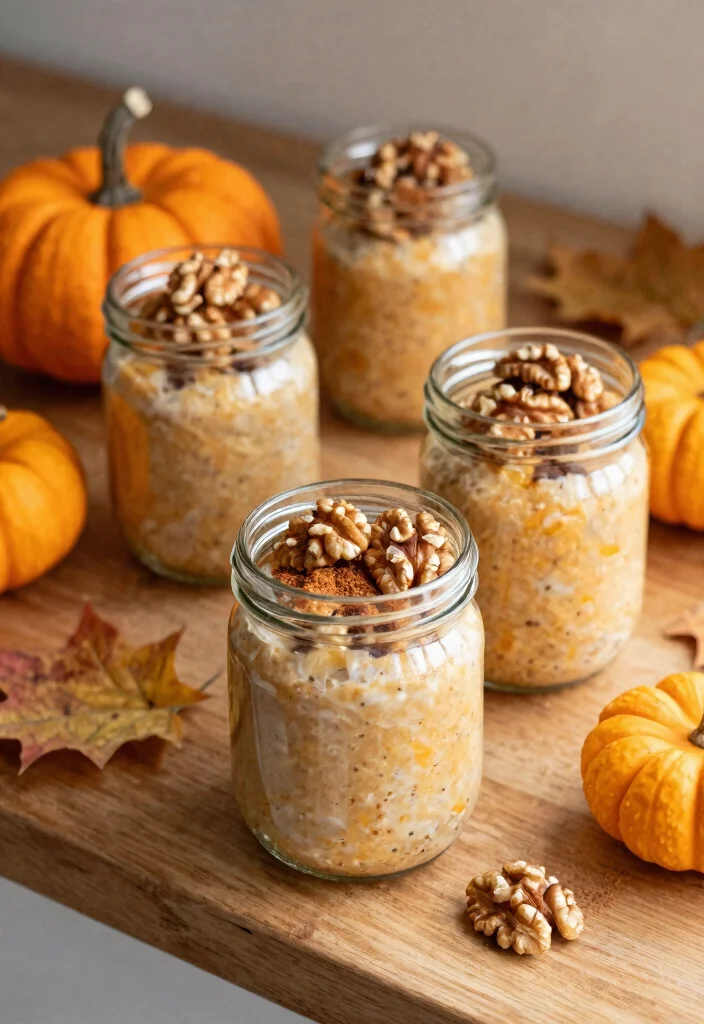 7 Easy Healthy Breakfast Meal Prep Recipes Ready in Under 30 Minutes - 6. Pumpkin Spice Overnight Oats 1