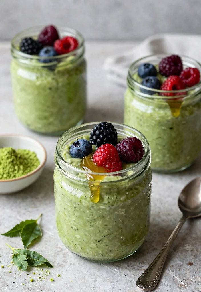 7 Easy Healthy Breakfast Meal Prep Recipes Ready in Under 30 Minutes - 7. Matcha Green Tea Overnight Oats 1