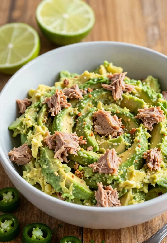 7 Easy Healthy Tuna Salad Recipes Light Fresh and Protein Packed - 2. Avocado Tuna Salad 1