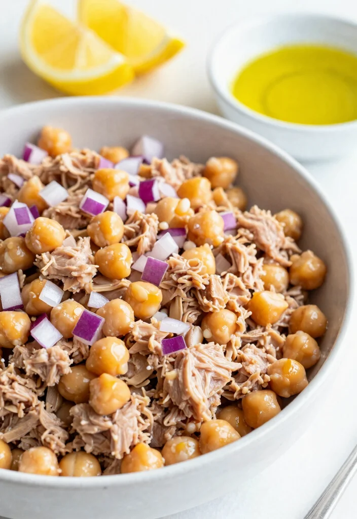 7 Easy Healthy Tuna Salad Recipes Light Fresh and Protein Packed - 6. Tuna Salad with Chickpeas 1