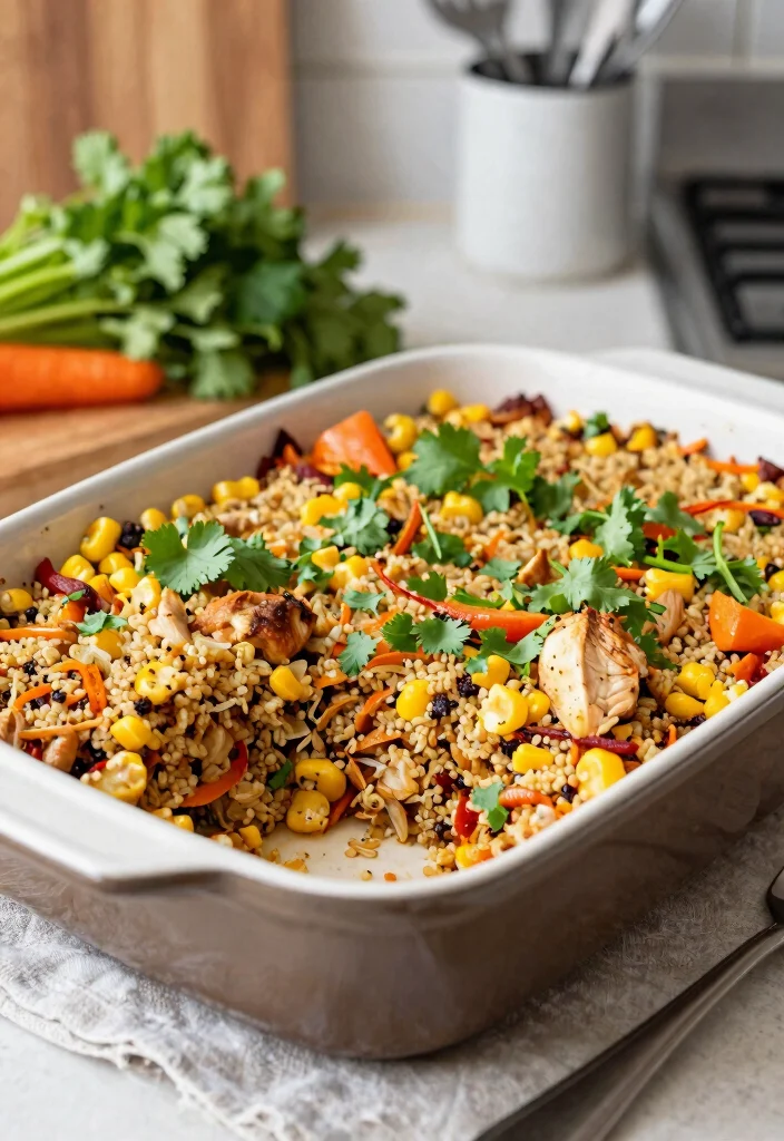 8 Creamy Healthy Chicken Casserole Recipes Comforting and Nutritious - 3. Southwest Chicken and Quinoa Casserole 1