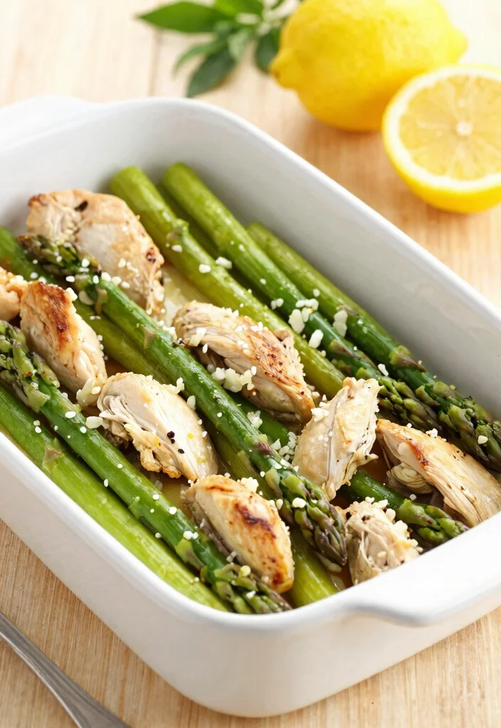 8 Creamy Healthy Chicken Casserole Recipes Comforting and Nutritious - 5. Lemon Garlic Chicken and Asparagus Casserole 1