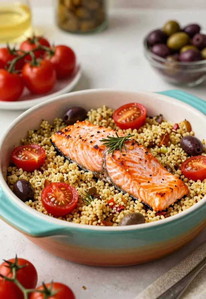 8 Easy Healthy Baked Salmon Recipes: Light, Flavorful, and Oven Ready - 8. Mediterranean Quinoa Salmon Bake 1