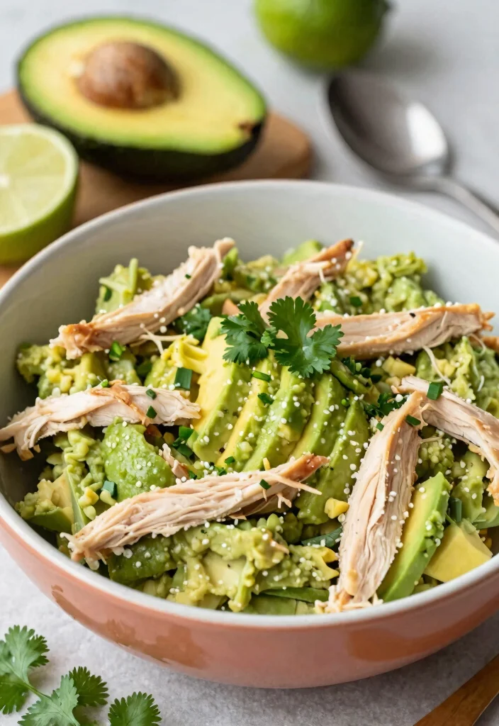 8 Easy Healthy Chicken Salad Recipes Light Creamy and Crowd Pleasing - 1. Creamy Avocado Chicken Salad 1