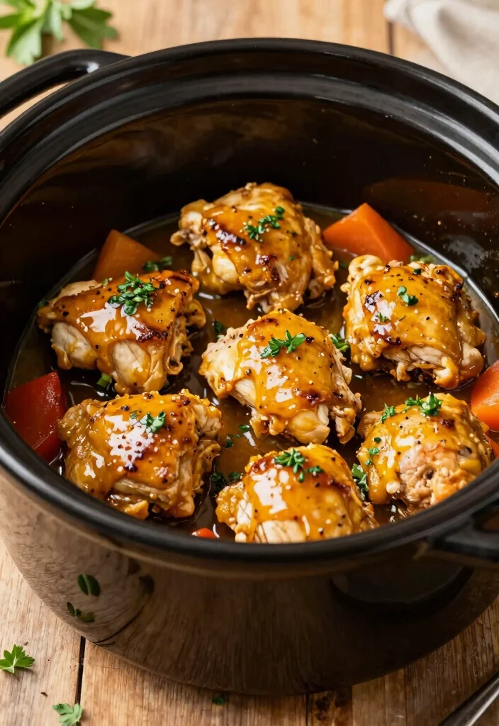 8 Easy Healthy Crockpot Chicken Recipes Just Set It and Forget It - 2. Honey Mustard Chicken Thighs 1