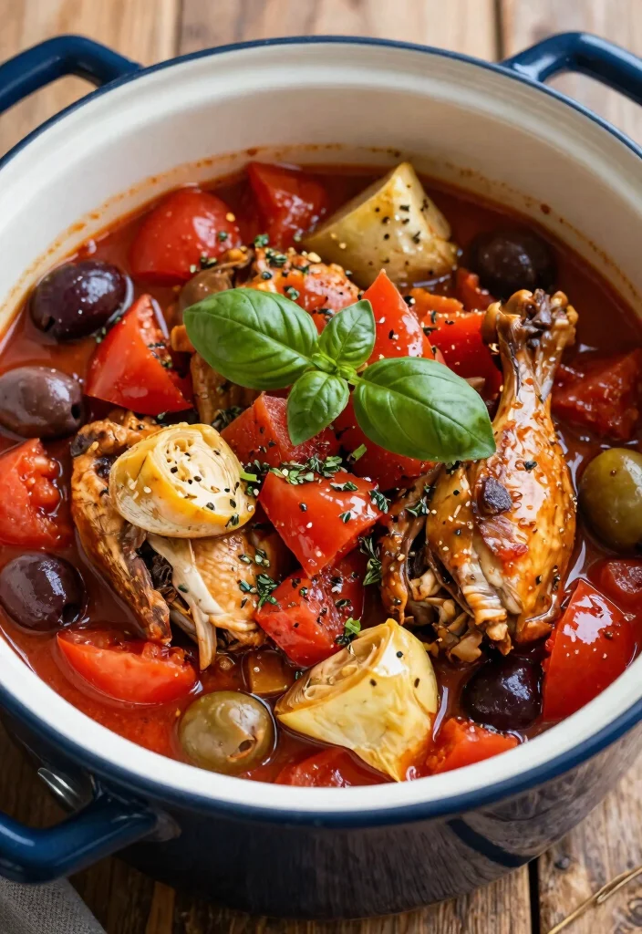 8 Easy Healthy Crockpot Chicken Recipes Just Set It and Forget It - 4. Mediterranean Chicken Stew 1