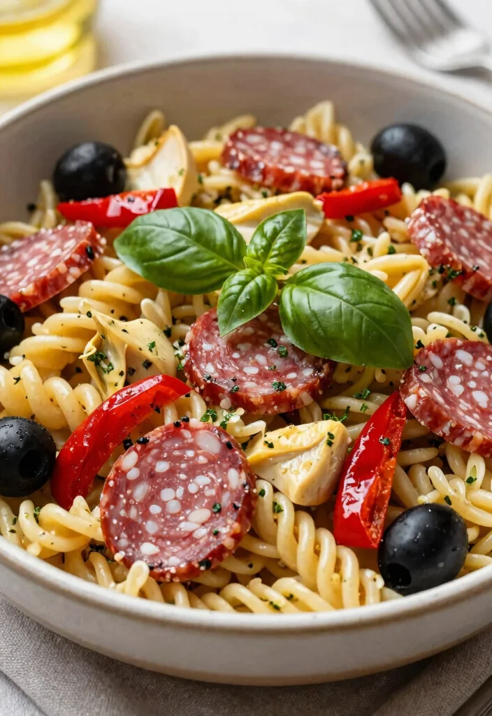 8 Easy Healthy Pasta Salad Recipes Perfect for Potlucks and Meal Prep - 4. Italian Antipasto Pasta Salad 1