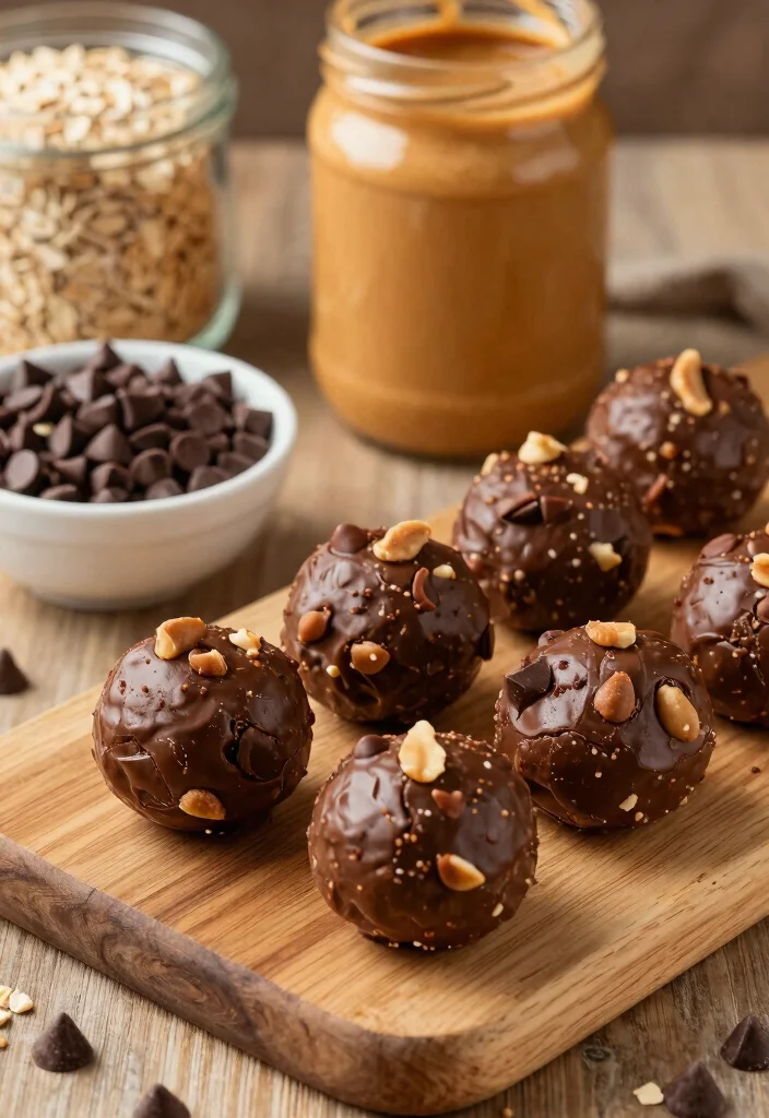 8 Easy Healthy Peanut Butter Balls No Bake and Protein Packed - 2. Chocolate Chip Peanut Butter Balls 1