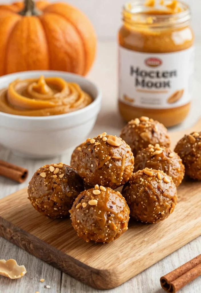 8 Easy Healthy Peanut Butter Balls No Bake and Protein Packed - 7. Pumpkin Spice Peanut Butter Balls 1