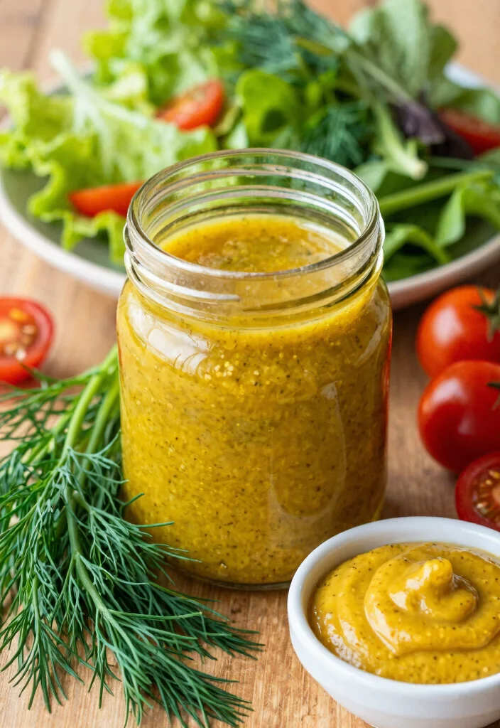 8 Easy Healthy Salad Dressing Recipes Light Fresh and Homemade - 3. Dill Mustard Vinaigrette 1