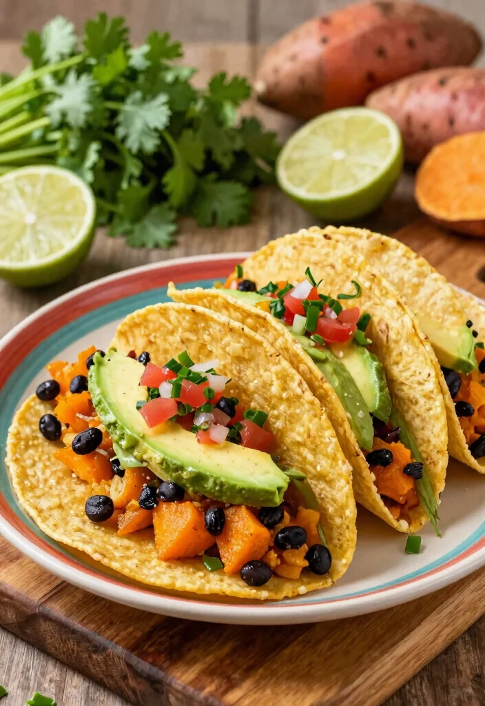8 Easy Healthy Sweet Potato Recipes: Roasted, Mashed, and More - 3. Sweet Potato and Black Bean Tacos 1