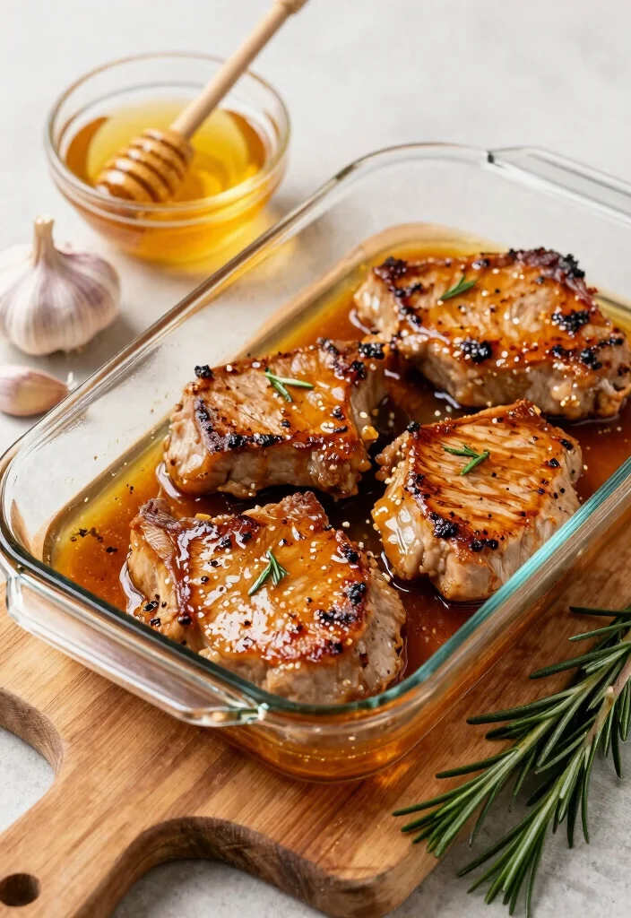 8 Tender Healthy Pork Chop Recipes Low Fat Juicy and Easy to Cook - 2. Honey Garlic Baked Pork Chops 1