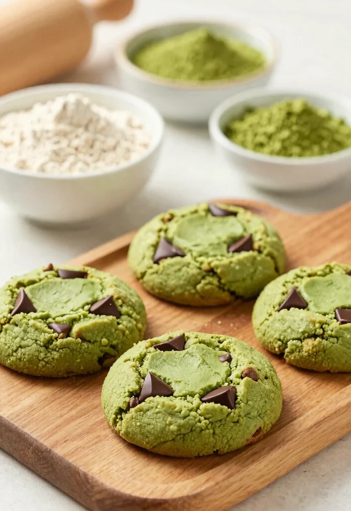 9 Best Healthy Chocolate Chip Cookies Soft Chewy and Guilt Free - 9. Matcha Chocolate Chip Cookies 1