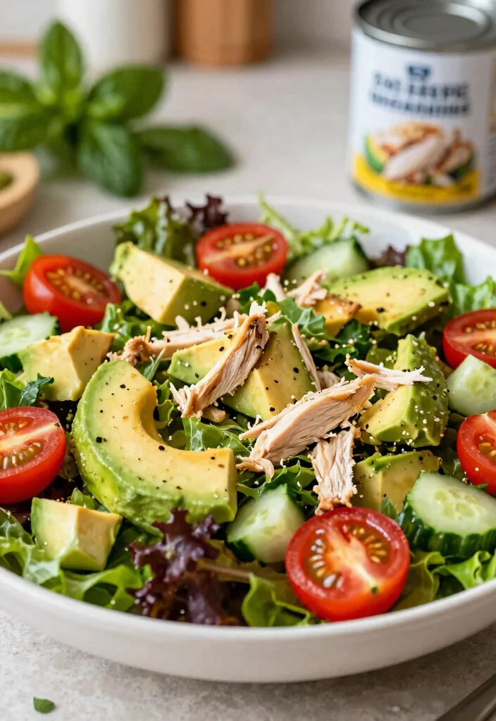 9 Easy Healthy Canned Chicken Recipes Quick Budget Friendly and Tasty - 1. Canned Chicken Salad with Avocado 1