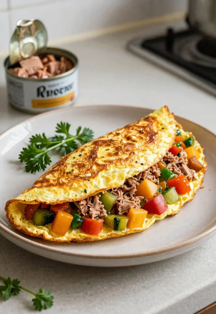 9 Easy Healthy Canned Tuna Recipes Quick Cheap and Protein Packed - 7. Tuna Omelette 1