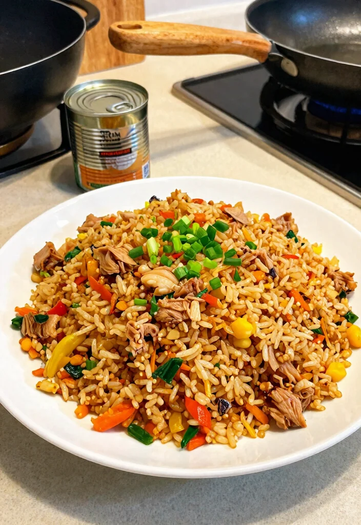 9 Easy Healthy Canned Tuna Recipes Quick Cheap and Protein Packed - 8. Tuna Fried Rice 1