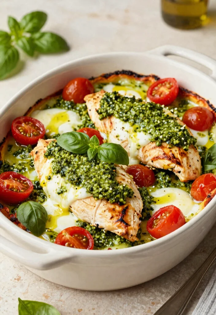 9 Easy Healthy Chicken Dinner Recipes Perfect for Weeknights - 8. Pesto Chicken Bake 1