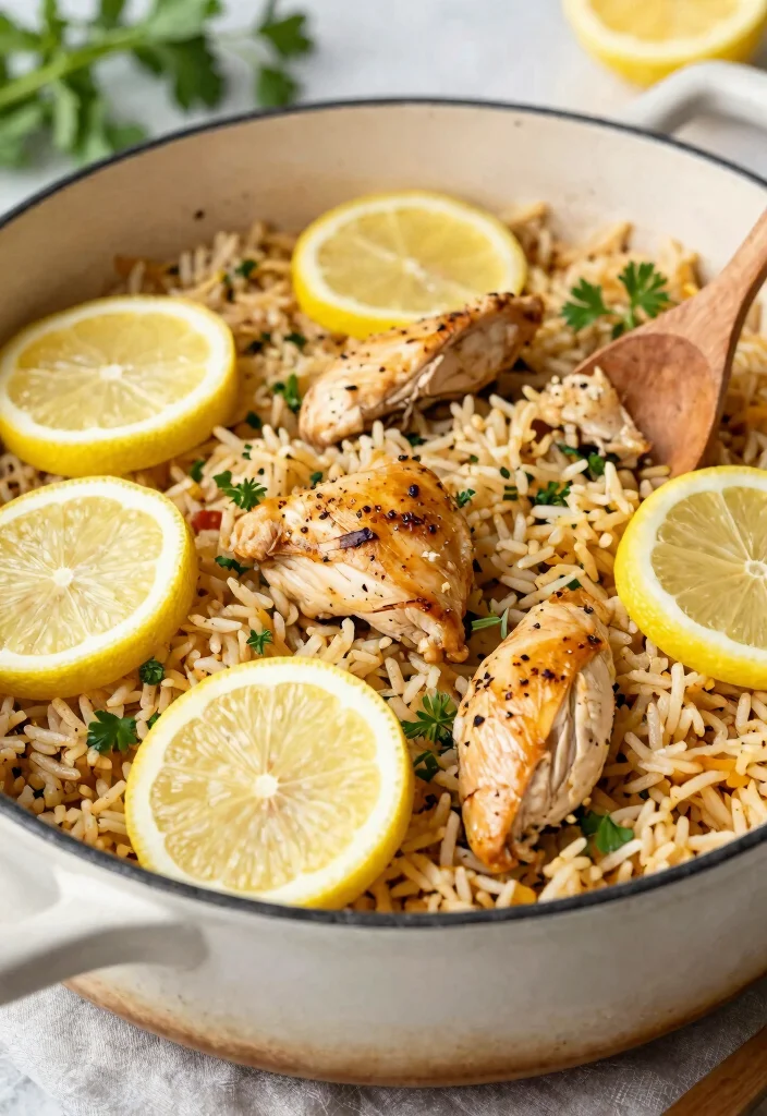 9 Easy Healthy One Pot Meals for Quick Clean and Delicious Dinners - 1. Zesty Lemon Chicken and Rice 1
