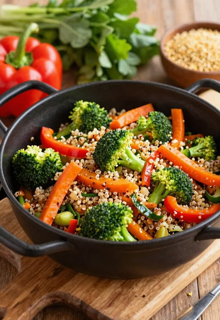 9 Easy Healthy One Pot Meals for Quick Clean and Delicious Dinners - 2. Vegetarian Quinoa Stir-Fry 1