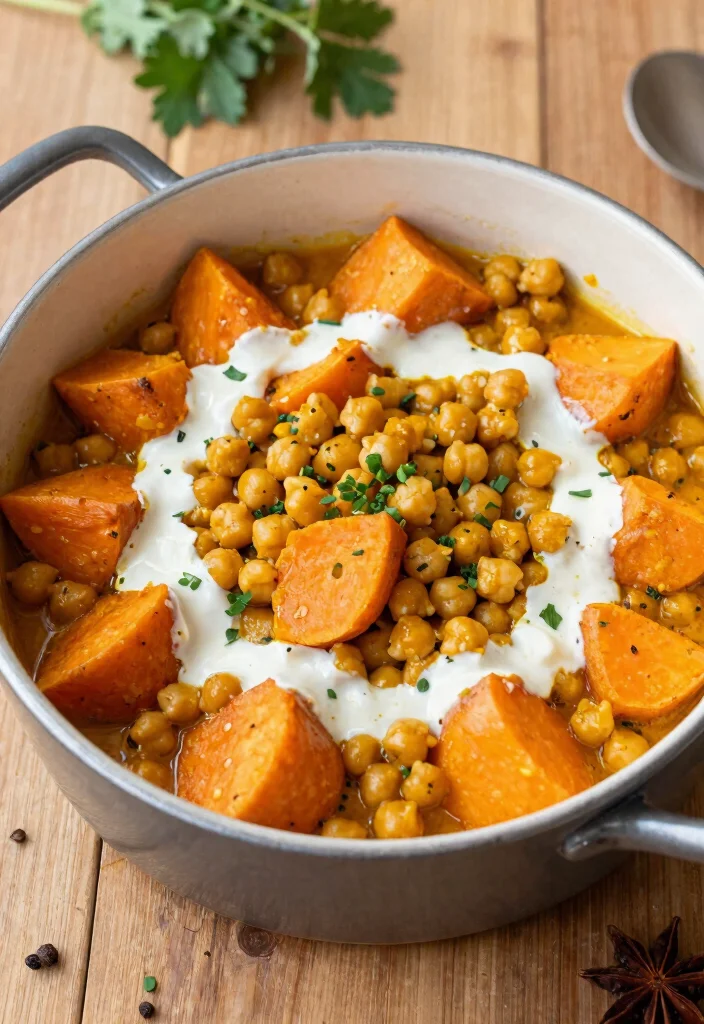 9 Easy Healthy One Pot Meals for Quick Clean and Delicious Dinners - 5. Spicy Chickpea and Sweet Potato Curry 1