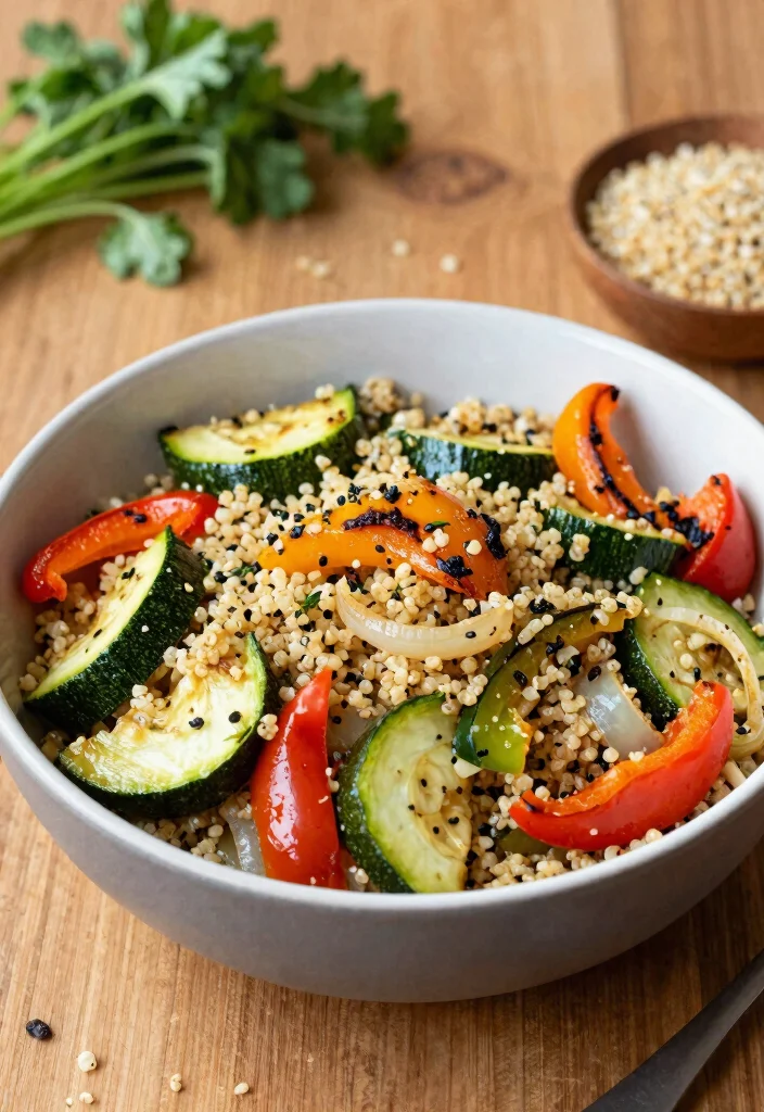 9 Easy Healthy One Pot Meals for Quick Clean and Delicious Dinners - 9. Garlic Herb Roasted Vegetable and Quinoa Bowl 1