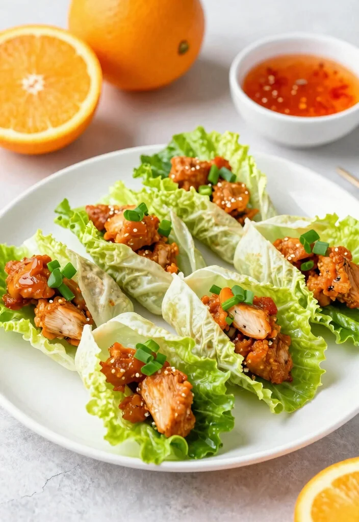 9 Easy Healthy Orange Chicken Recipes Better Than Takeout - 5. Orange Chicken Lettuce Wraps 1