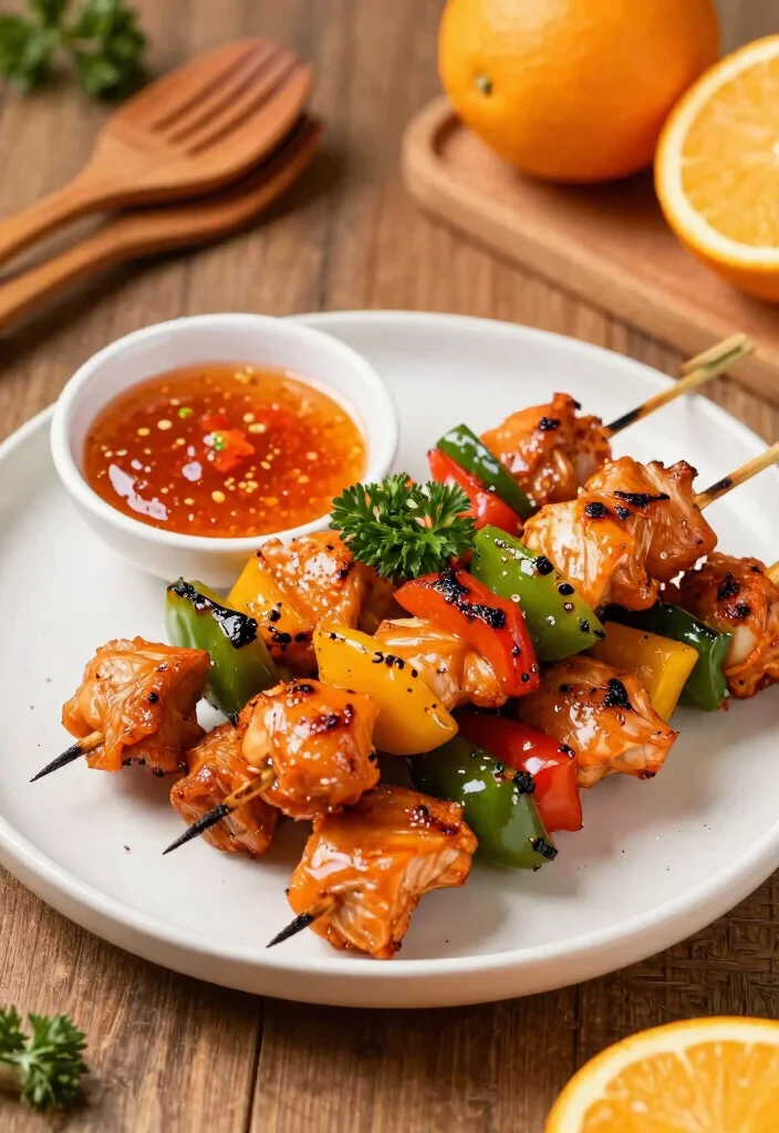 9 Easy Healthy Orange Chicken Recipes Better Than Takeout - 8. Orange Chicken Skewers 1