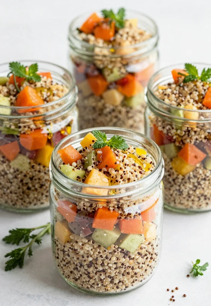 9 Easy Healthy Snacks for Work That Keep You Full and Focused - 7. Quinoa Salad Jars 1