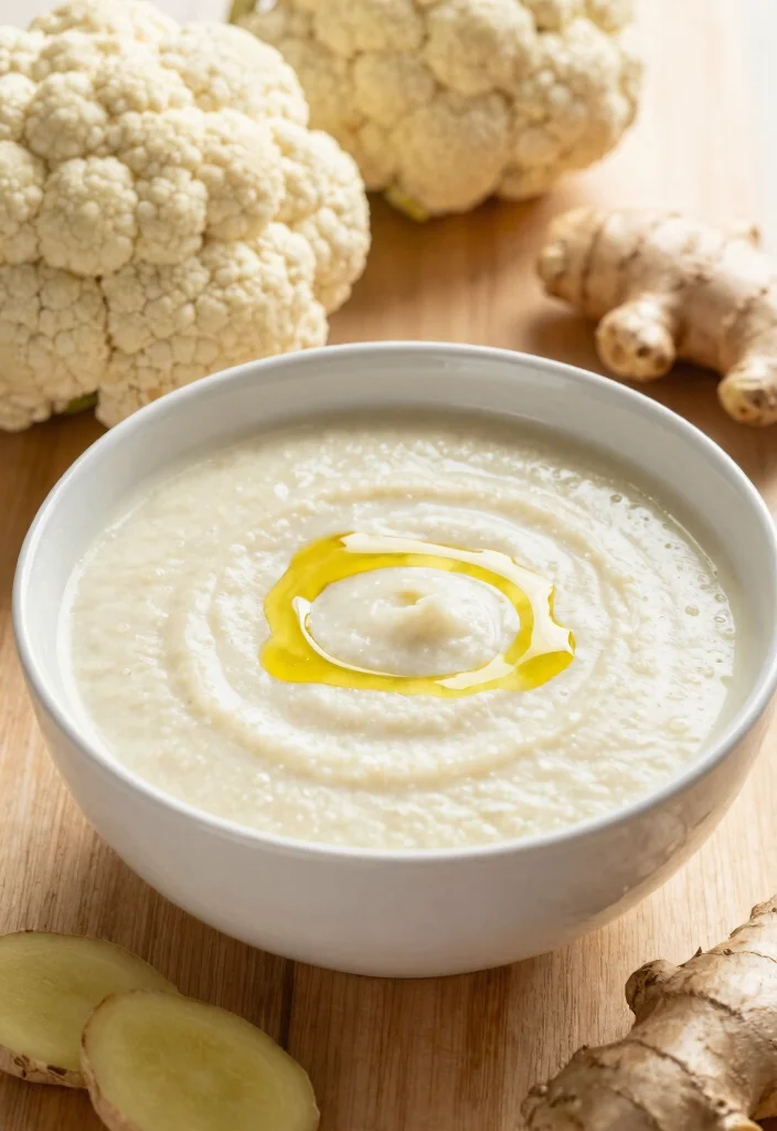 9 Easy Healthy Soup Recipes: Warm, Comforting, and Low Calorie - 8. Cauliflower Soup with Ginger 1