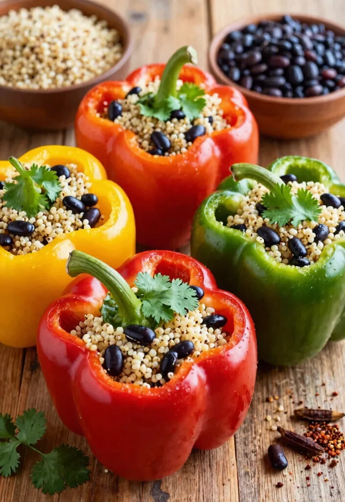 9 Easy Healthy Vegetarian Dinner Recipes: Hearty, Flavorful, and Meat-Free - 1. Quinoa & Black Bean Stuffed Peppers 1