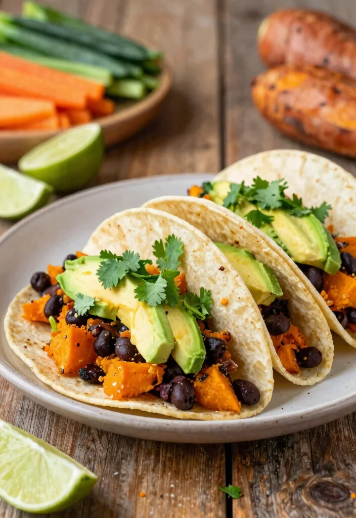 9 Easy Healthy Vegetarian Dinner Recipes: Hearty, Flavorful, and Meat-Free - 4. Sweet Potato & Black Bean Tacos 1