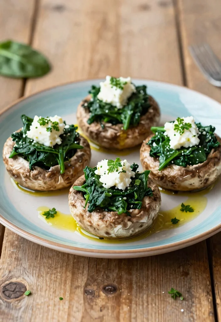 9 Easy Healthy Vegetarian Dinner Recipes: Hearty, Flavorful, and Meat-Free - 5. Spinach & Feta Stuffed Portobello Mushrooms 1