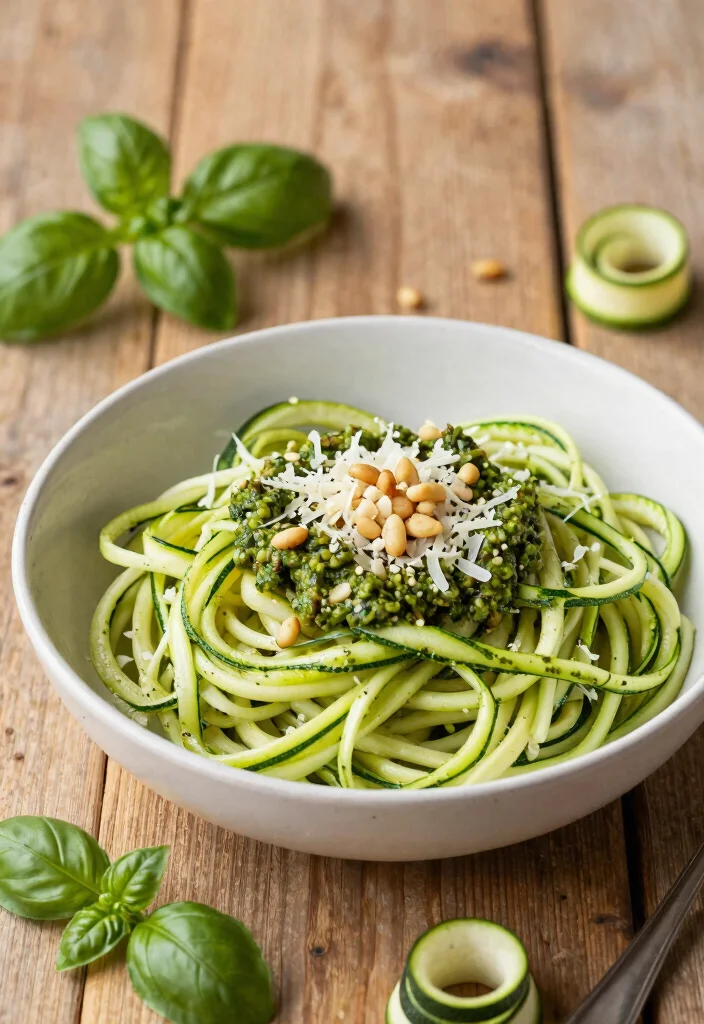 9 Easy Healthy Vegetarian Dinner Recipes: Hearty, Flavorful, and Meat-Free - 6. Zucchini Noodles with Pesto 1