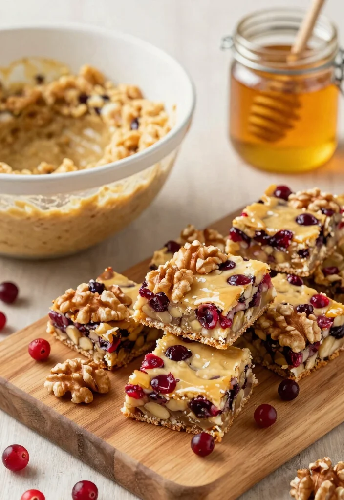 9 Easy Homemade Healthy Granola Bars Chewy Sweet and Clean Ingredient - 3. Cranberry Walnut Energy Bars 1