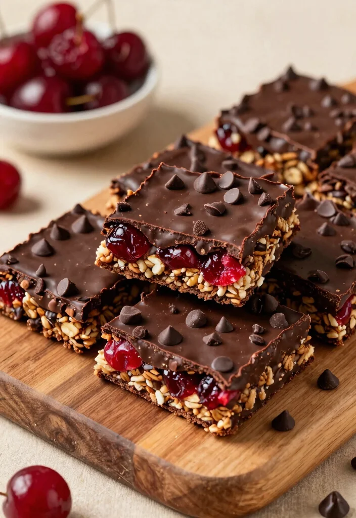 9 Easy Homemade Healthy Granola Bars Chewy Sweet and Clean Ingredient - 5. Dark Chocolate Cherry Bars 1