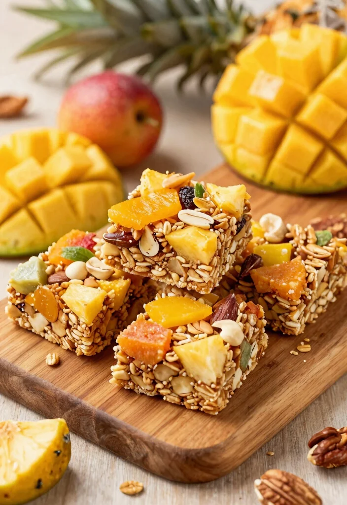 9 Easy Homemade Healthy Granola Bars Chewy Sweet and Clean Ingredient - 6. Tropical Fruit & Nut Bars 1