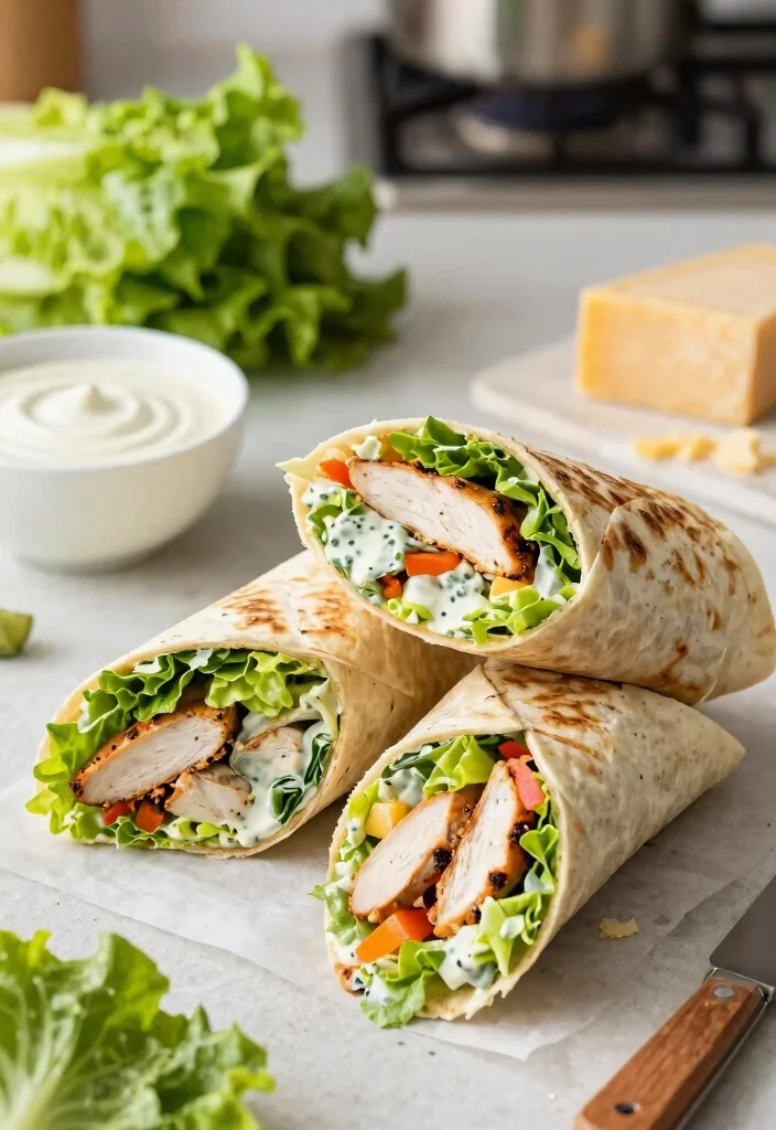 9 Genius Healthy Rotisserie Chicken Recipes to Use Every Last Bite - 7. Chicken Caesar Wraps 1
