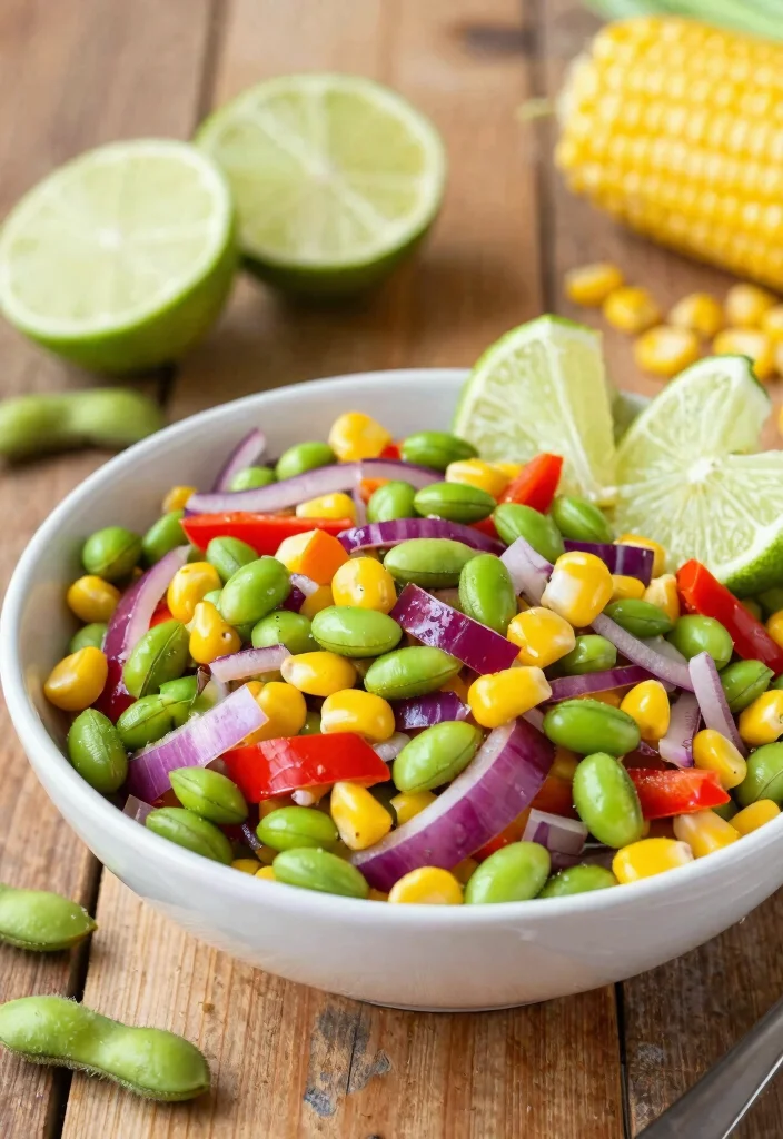 9 High Protein Healthy Meals to Build Muscle and Stay Full Longer - 6. Edamame and Corn Salad 1