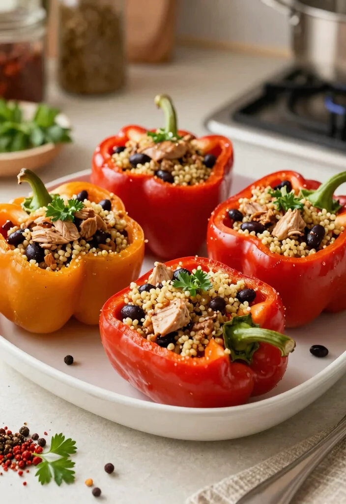 9 Lean Healthy Ground Turkey Recipes Light Flavorful and Easy to Make - 3. Turkey & Quinoa Stuffed Peppers 1