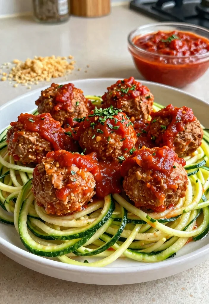 9 Lean Healthy Ground Turkey Recipes Light Flavorful and Easy to Make - 5. Turkey Meatballs with Zucchini Noodles 1