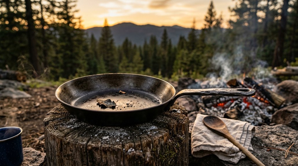 top open fire cooking pans